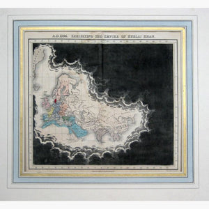 Empire of Kublai Khan AD 1294 published c.1850 Maps & Charts KittyPrint 1800s Asia Regional Maps China Europe Regional Maps