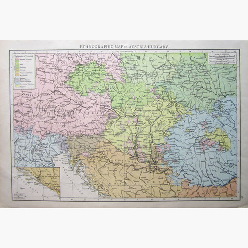 Ethnographic Map Of Austria-Hungary 1895 Prints