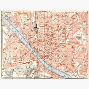 Florence 1906 Maps KittyPrint 1900s Italy Town Plans