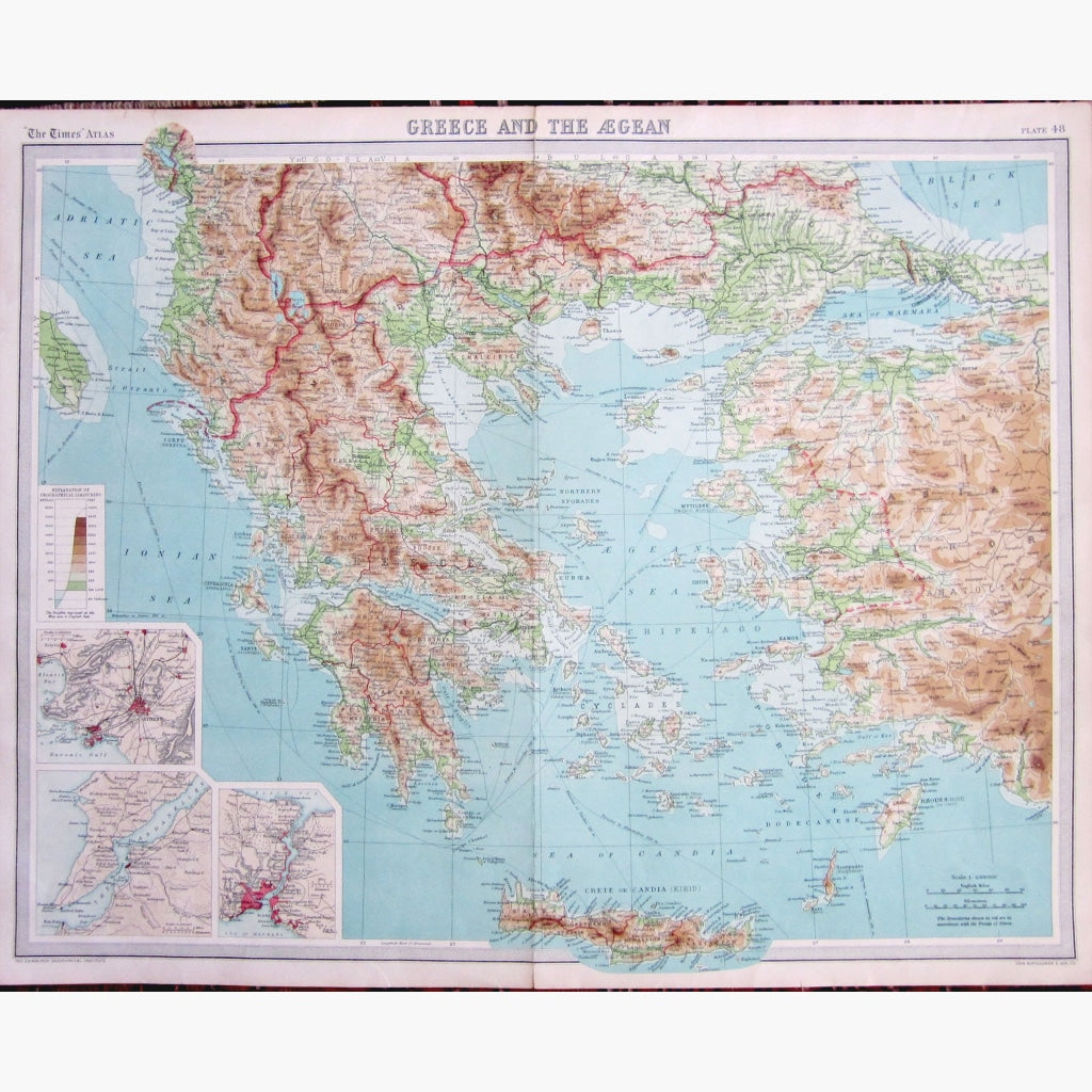 Antique Map Greece and the Aegean 1922 Maps