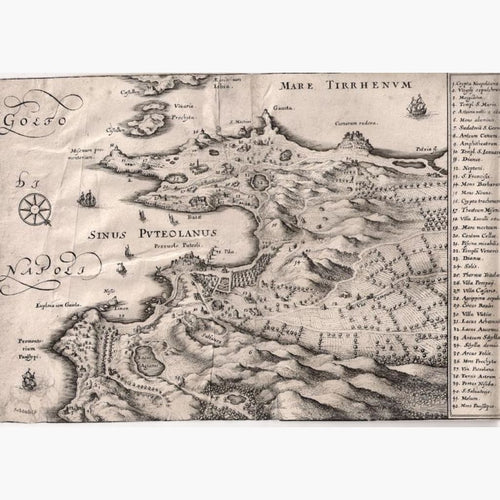 Gulf of Neapoli 1688 Maps KittyPrint 1600s Italy