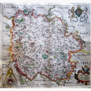 Herefordshire Saxton 1607 Maps KittyPrint 1600s England