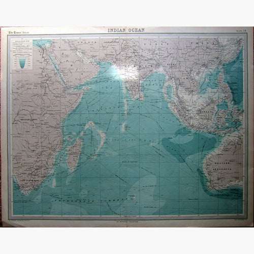 Antique Map Indian Ocean 1922 Maps