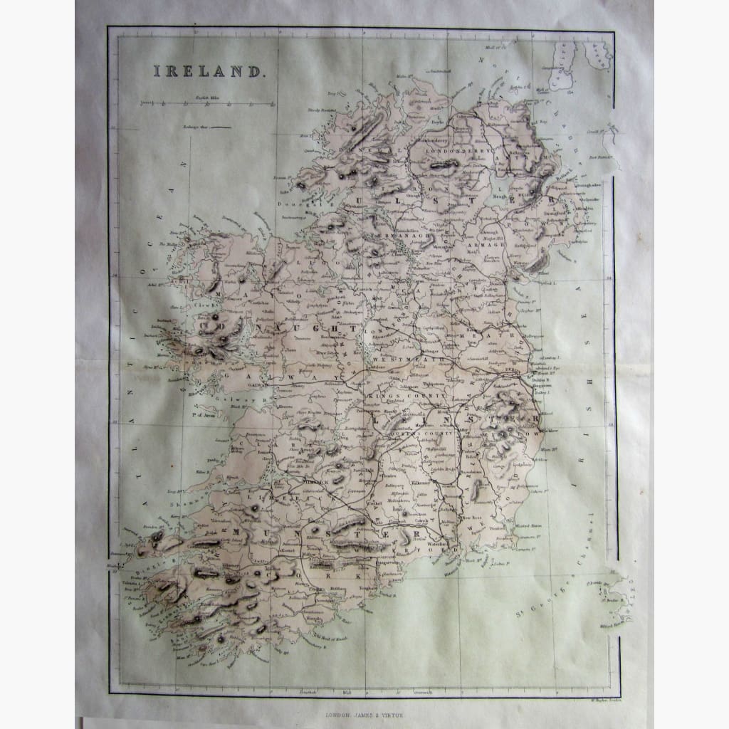 Antique Map Ireland 1860 Maps