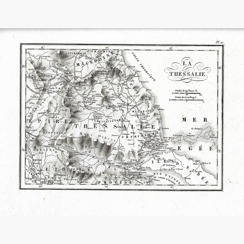 Antique Map La Thessalie 1824 Maps