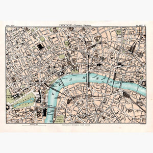 London Central Section,1889 Maps KittyPrint 1800s England Town Plans