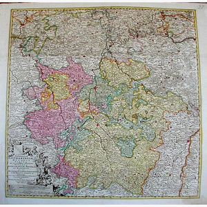 Antique Map Lotharingiae showing Luxembourg 1710 Maps