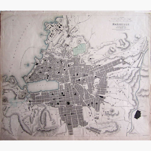 Antique Map Marseille 1840 Maps