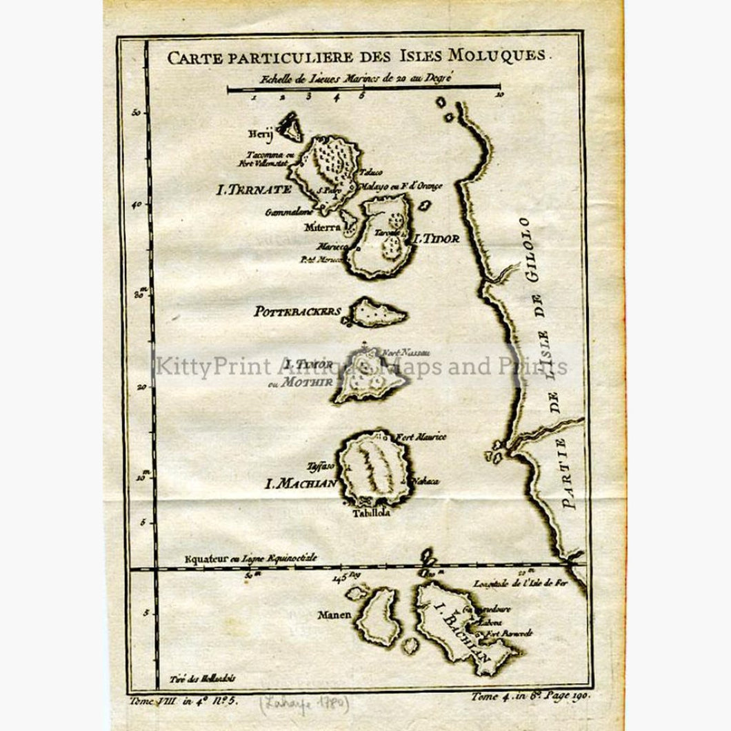 Moluccan Isles  Moluques 1780 Maps KittyPrint 1700s Islands Sea Charts