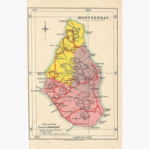Antique Map Montserrat,1920 Maps
