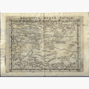 Antique Map Moschovia Nuova Tabola 1540 Maps