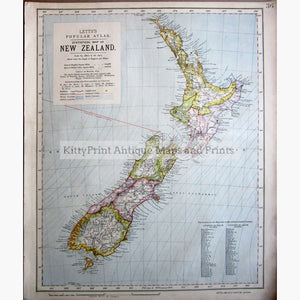 Antique Map New Zealand 1884 Maps