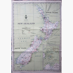 Antique Map New Zealand Survey. 1936 Maps