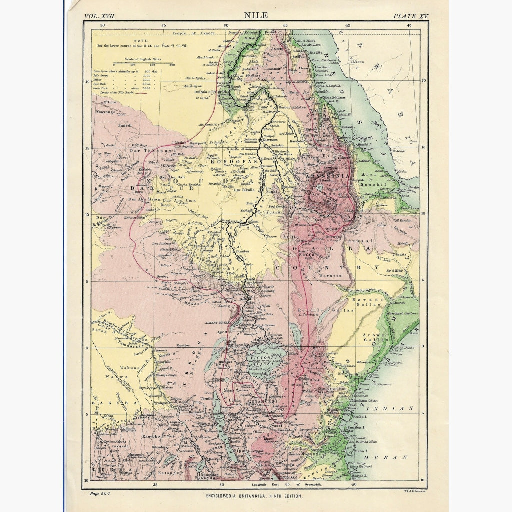 Antique Map Nile 1875 Maps