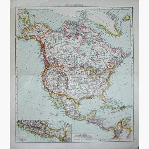 North America & Mexico 1890 Maps KittyPrint 1800s Americas Regional Maps Canada & United States Latin America