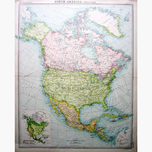 North America Political Map 1922 Maps KittyPrint 1900s Americas Regional Maps Canada & United States Vegetation
