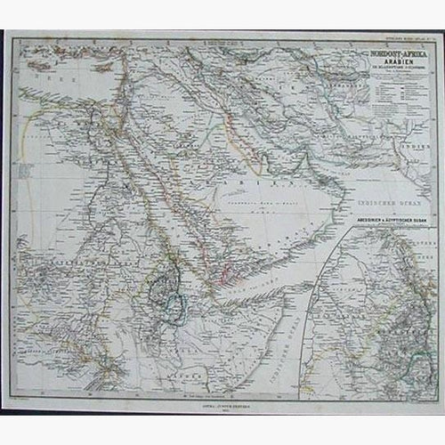 North East Africa and Arabia 1876 Maps KittyPrint 1800s Africa Arabia & Egypt Civilizations & Empires