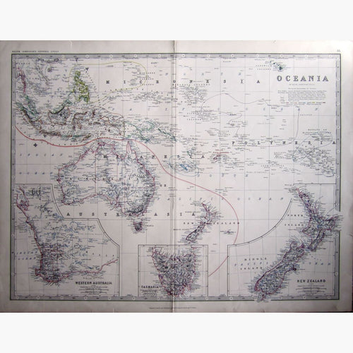 Antique Map Oceania. 1877 Maps