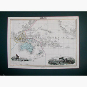 Oceania Oceanie 1874 Maps KittyPrint 1800s Australia & Oceania