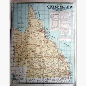 Map of Queensland 1935 Maps KittyPrint 1900s Australia & Oceania Land Use & Resources Population Statistics Road Rail & Engineering