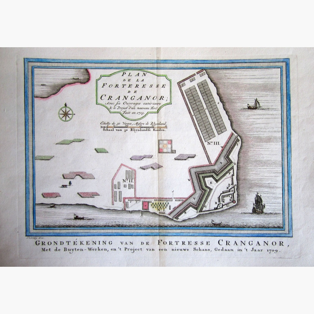 Antique Map Plan De La Forterresse Cranganor 1747 Maps
