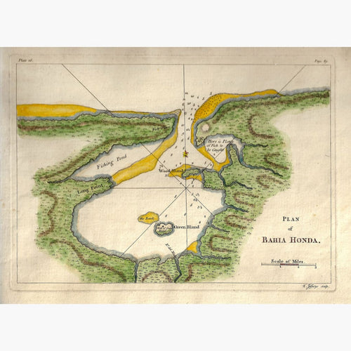 Antique Map Plan of Bahia Honda 1768