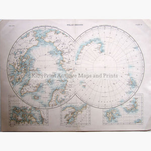Antique Map Polar Regions 1875 Maps