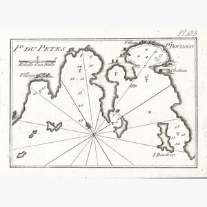 Antique Map Pt.du Petes Pt. Boudron 1764 Maps