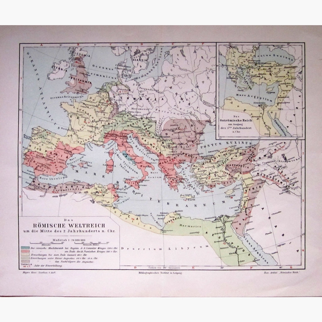 Antique map Roman Empire 1906 Maps