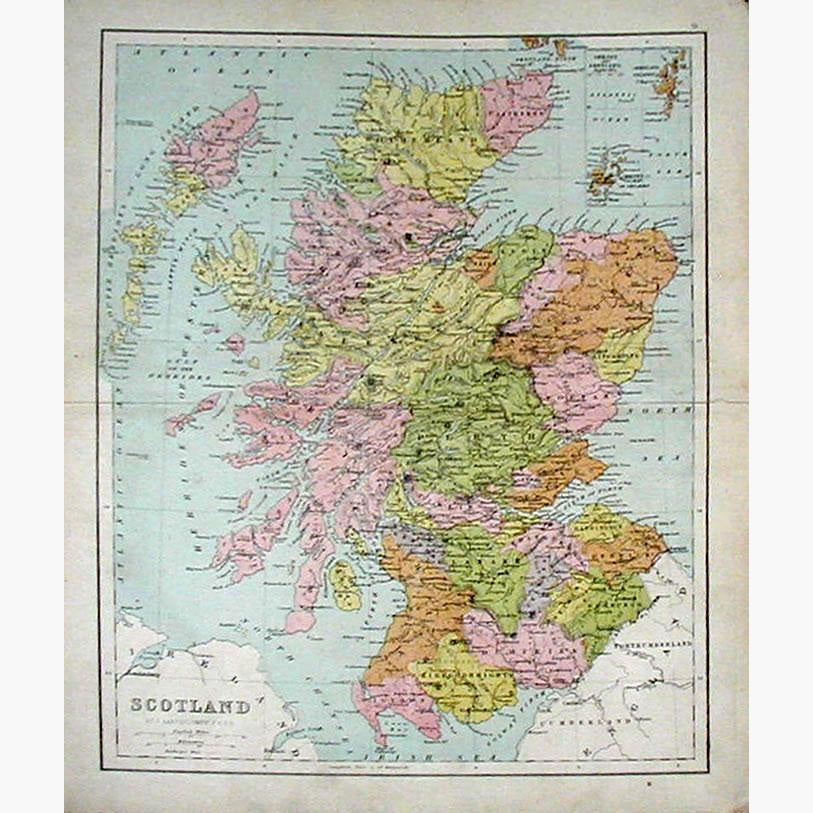 Scotland 1873 Maps KittyPrint 1800s Scotland