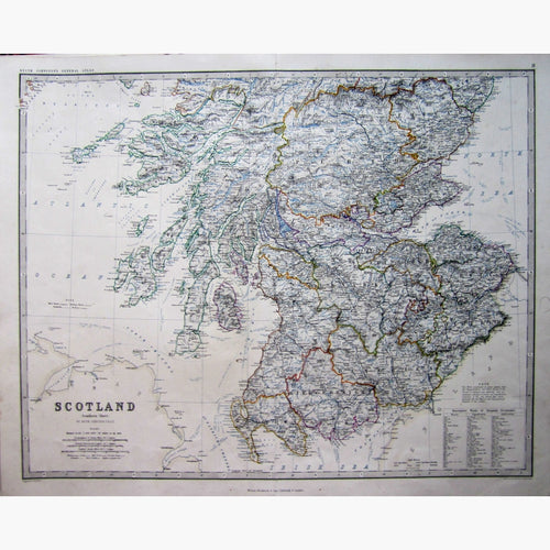 Antique Map Scotland South 1860 Maps