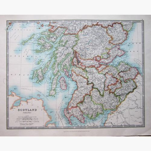 Antique Map Scotland Southern Sheet 1925 Maps