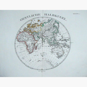 Set Of 2: Oestliche Halbkugel And Westliche 1870 Maps