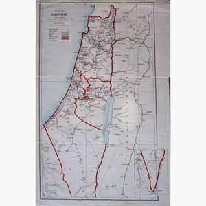 Antique Map Sketch Map of Palestine 1932 Maps