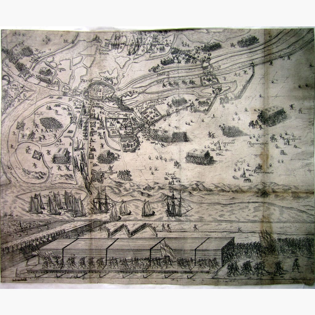 Antique Map Sluys 1587 Maps