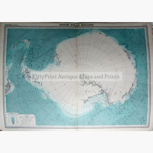 Antique Map South Polar Regions 1922 Maps