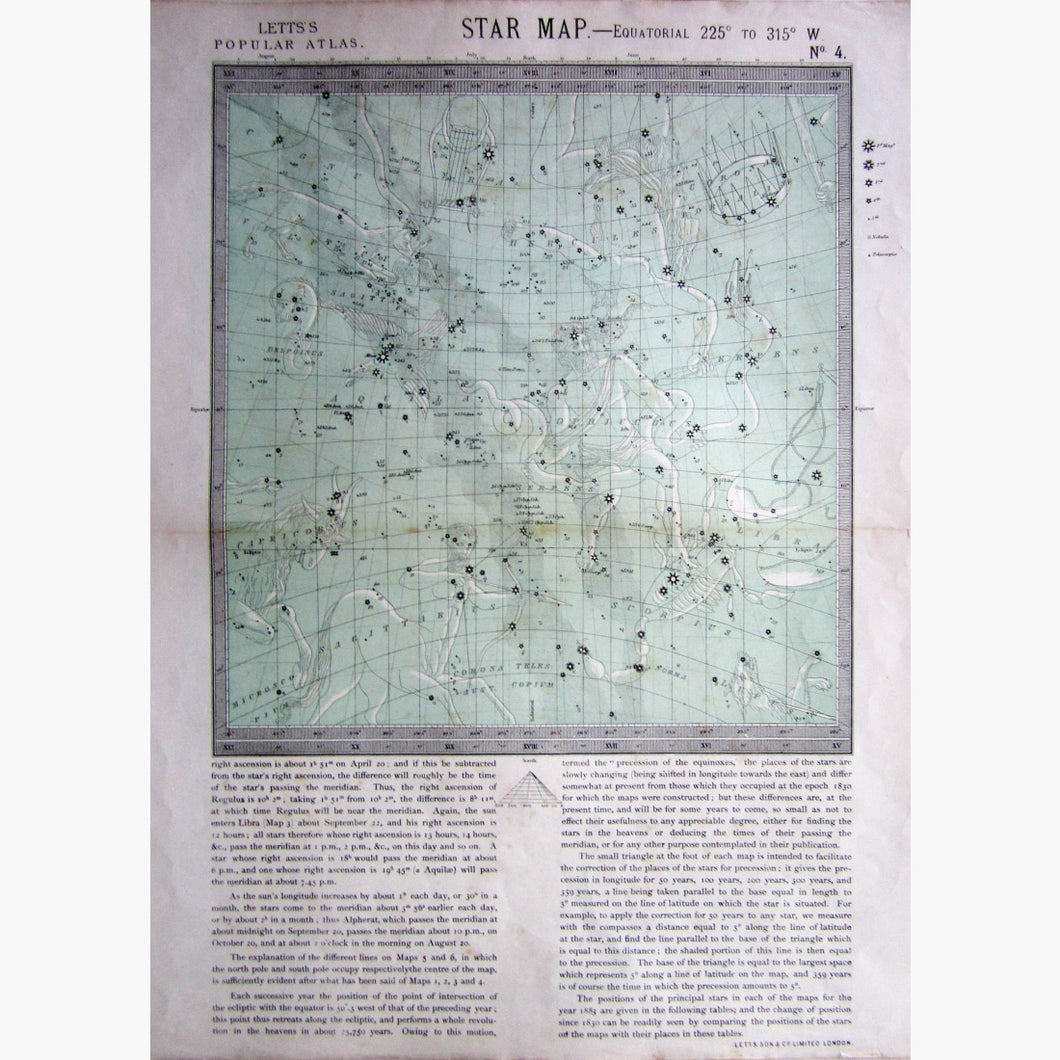 Antique Map Star No.4 1884 Prints