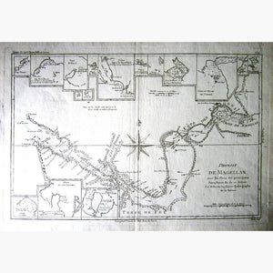 Strait of Magellan with plans of principle ports 1787 Maps KittyPrint 1700s Central & South America Sea Charts
