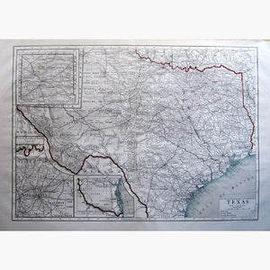Texas 1910 Maps KittyPrint 1900s Canada & United States Road Rail & Engineering