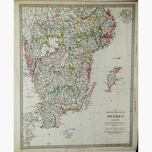The Southern Provinces Of Sweden 1833 Kittyprint Maps