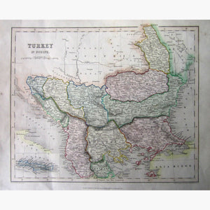 Antique Map Turkey in Europe 1841 Maps