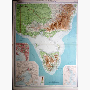 Victoria and Tasmania 1922 Maps KittyPrint 1900s Australia & Oceania Contour & Relief