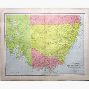 Antique Map Victoria New South Wales,1873 Maps