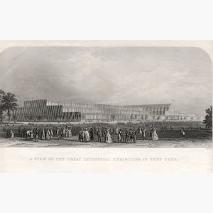 A View of the Great Industrial Exhibition in Hyde Park 1851 Prints KittyPrint 1800s Castles & Historical Buildings England