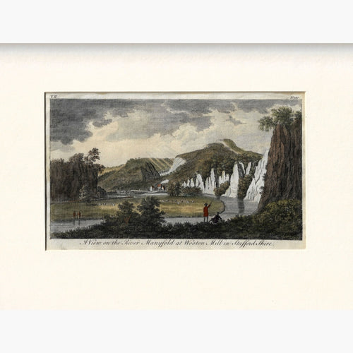 Antique Print A view on the river Manyfold at Wooton Mill,1776 Prints