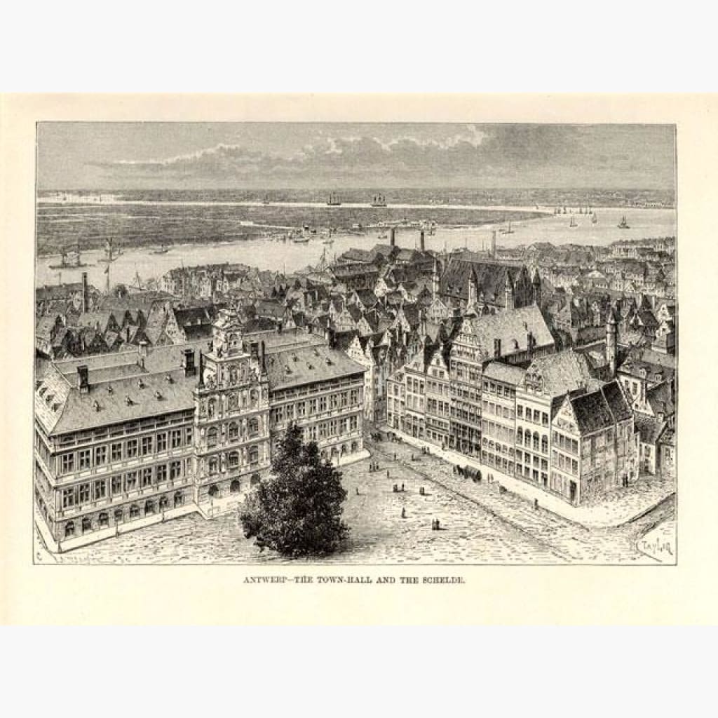 Antwerp 1875 Prints KittyPrint 1800s Castles & Historical Buildings Netherlands & Belgium Townscapes