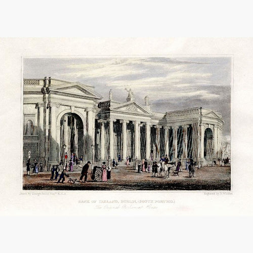 Bank of Ireland Dublin c.1840 Prints KittyPrint 1800s Castles & Historical Buildings Ireland