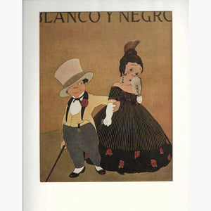 Antique Print Blanco y Negro. c. 1920 Prints