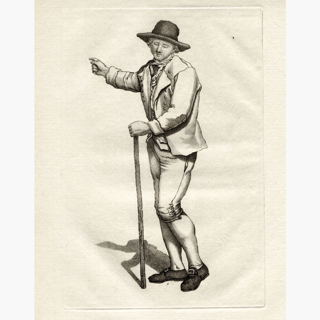 Antique Print Blind Man c.1750 Prints