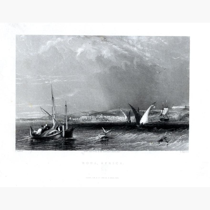 Bona Africa (Annaba Algeria) 1836 Prints KittyPrint 1800s Africa Seascapes Ports & Harbours